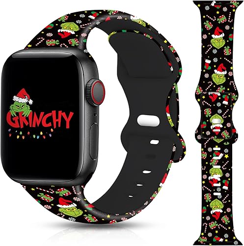 Miniatura 1 de Correa de reloj de Navidad para Halloween compatible con Apple Watch Band de 1.496 in, 1.575 in, 1.614 in, 1.654 in, 1.732 in, 1.772 in, iWatch