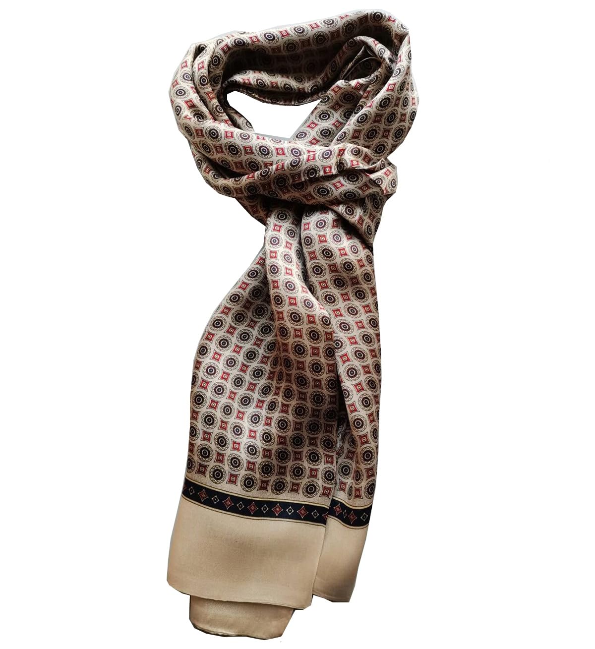 Men's 100 Silk Scarf Double Layers Fashion Neckerchief Formal Casual