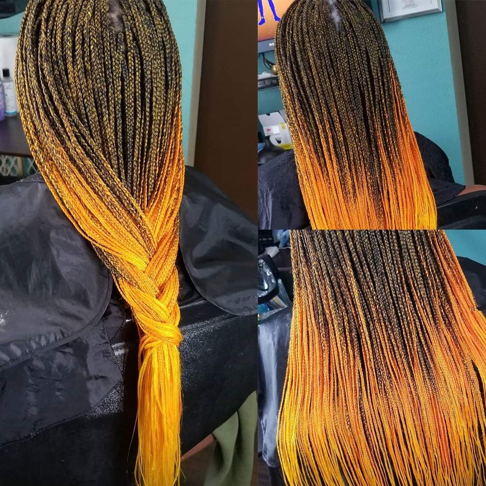 Pre Stretched Braids Hair 26 Inch Hot Water Setting Ombre Jumbo Synthetic Fiber Braiding Hair Extensions Ombre Black to Orange (26, T1B/Orange)