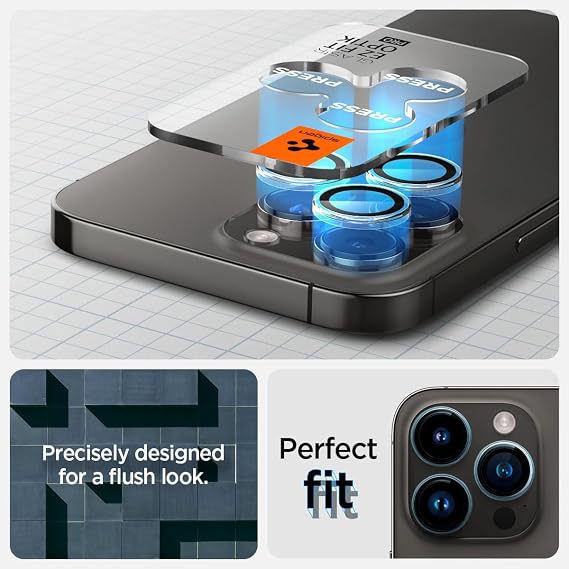 Spigen iPhone 17 Pro/Pro Max /16 Pro/Pro Max ile Uyumlu Kolay Kurulum Kamera Lens Camı Koruyucu GLAS.tR EZ Fit Optik Pro (2 Adet) Şeffaf - AGL06914 (Spigen TR Garantili)