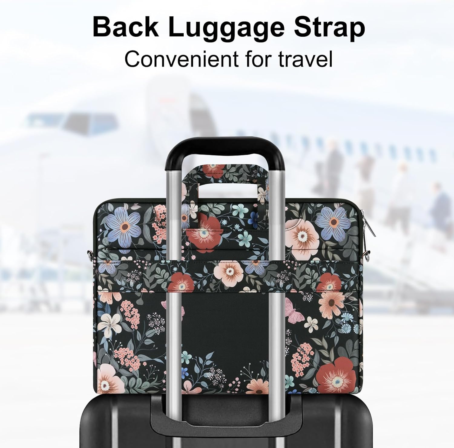 MOSISO Laptop Bag for Women, 15.6 inch Computer Bags Compatible with MacBook Pro 16 inch, HP, Dell, Lenovo, Asus Notebook, 15-15.6 inch Laptop Messenger Shoulder Sleeve with Strap, Lush Floral - Image 7