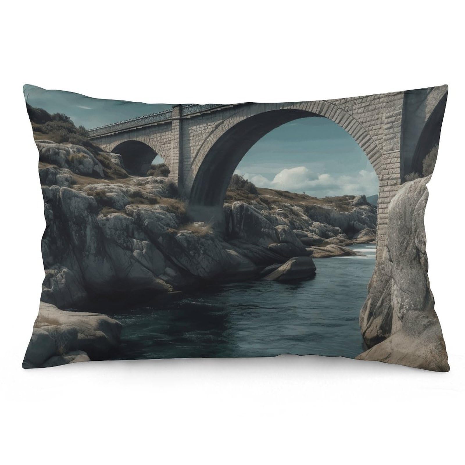 2 Pack Pillow Cases for Hair and Skin, Soft Breathable Pillow Case Covers with Hidden Zipper, A Bridge Across Pillowcase 12 "x20 Pillow Covers for Sleeping Gift