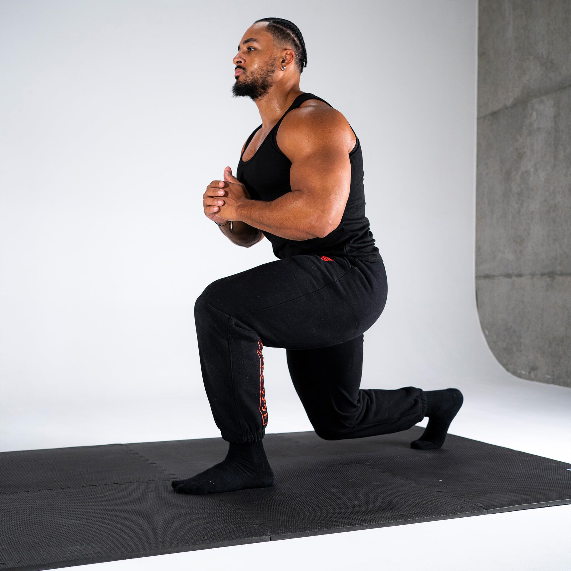 GORNATION Esterilla protectora de suelo antideslizante para fitness, alfombrilla de goma diseño rompecabezas para gimnasio en casa