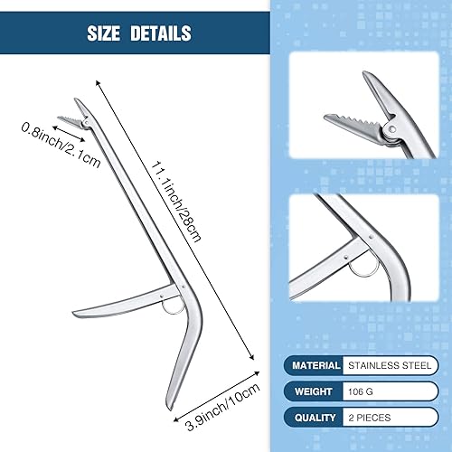 Miniatura 6 de 2 piezas de acero inoxidable removedor de anzuelos de pesca extractor de agua dulce y agua salada herramienta para pesca, 11-12 pulgadas