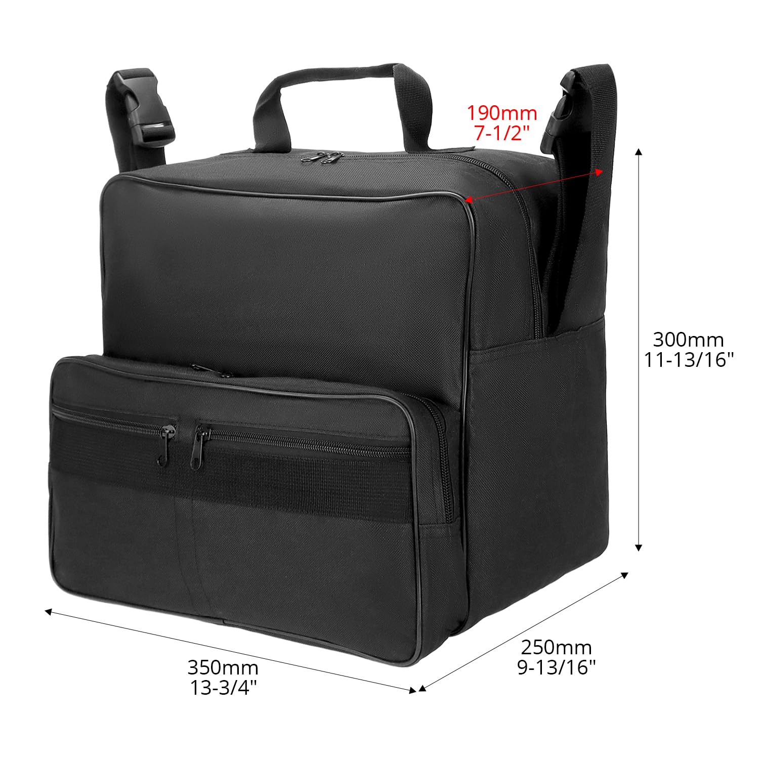 QWORK® Torba na wózek inwalidzki, 35x33x19cm Torby na wózki inwalidzkie z tyłu, Zawieszana torba do przechowywania na wózki, Akcesoria do wózków inwalidzkich