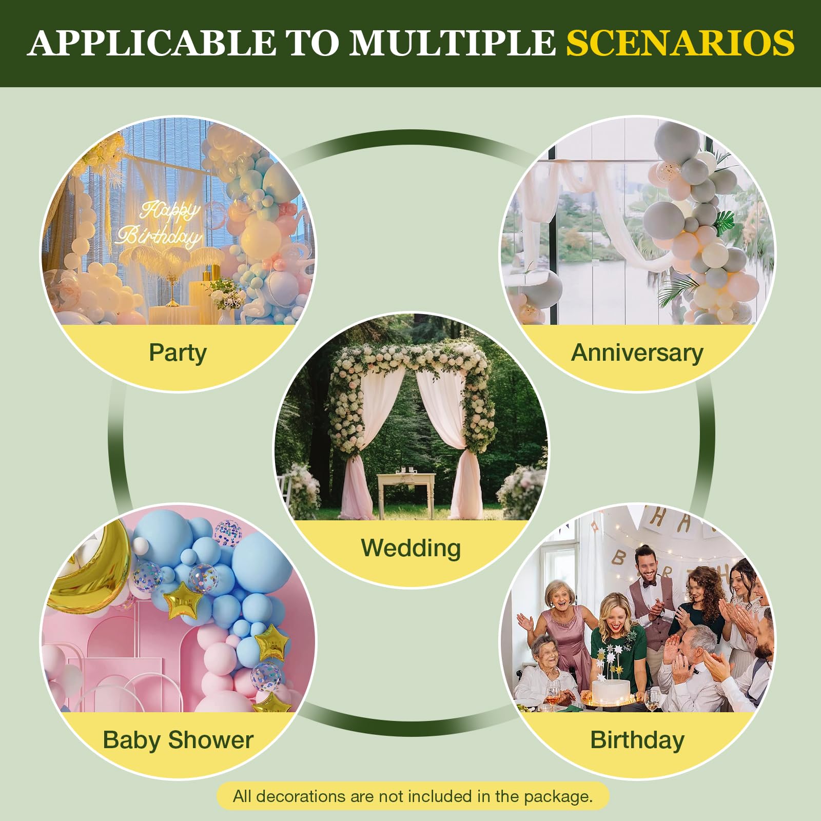 COFECO 3 x 3m Wedding Party Backdrop Stand Pipe Kit Curtain Frame Telescopic for Weddings Quinceaneras Party Event Decoration (Silver)