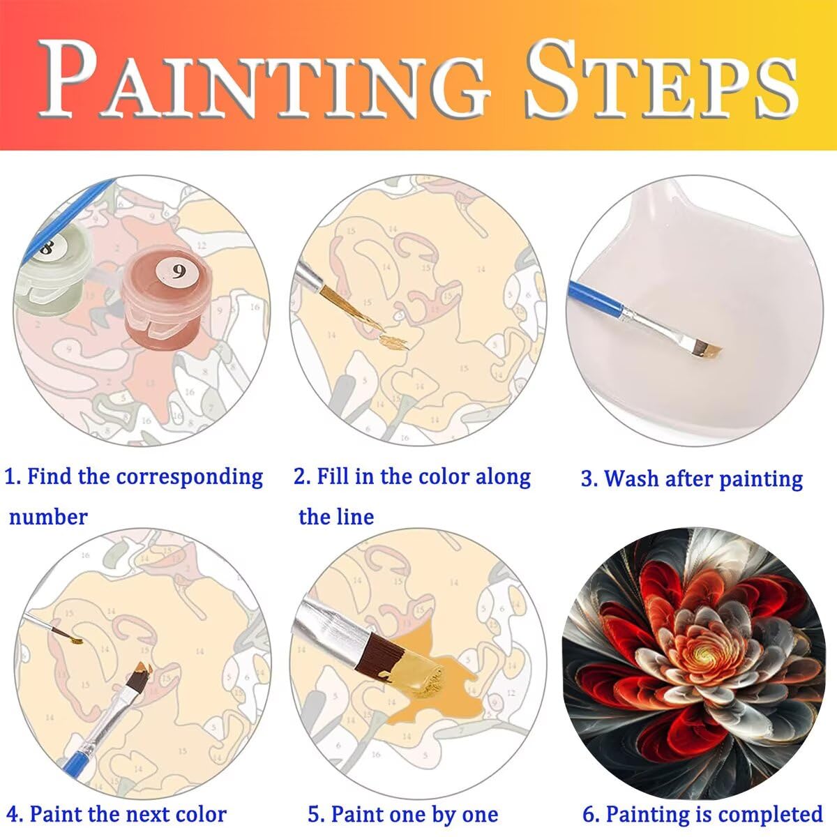 Dipingere con i Numeri Fiore, Paint by Numbers Adulti Astratto, Fai da te Creativi Adulti Quadri da Dipingere Numerati Kit per Decorazione Della Parete di Casa, Regalo 80x110 cm Senza Cornice V3-0