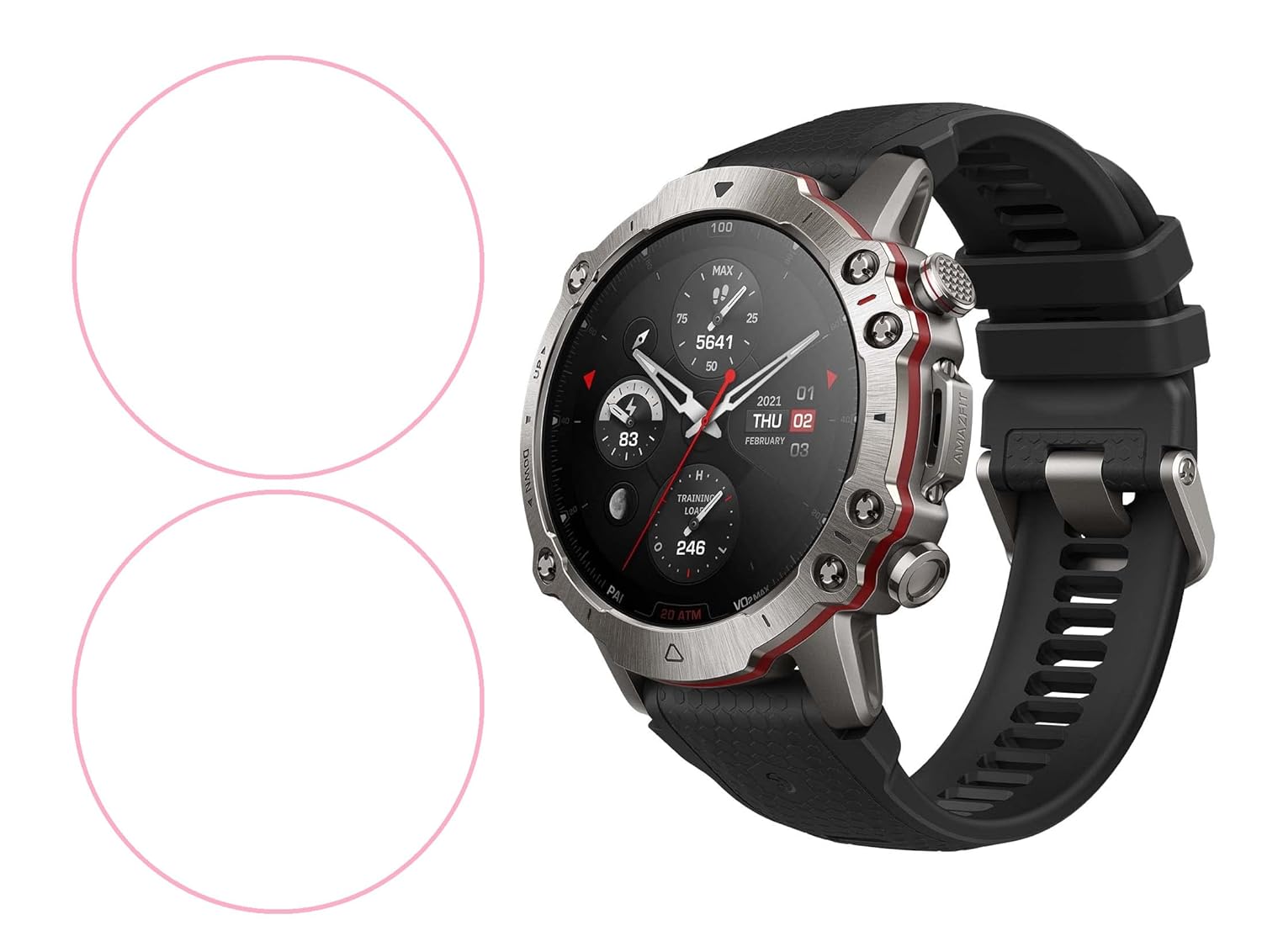 M.G.R.J® Tempered Glass Screen Protector for Amazfit Falcon Smartwatch (2-Pack)