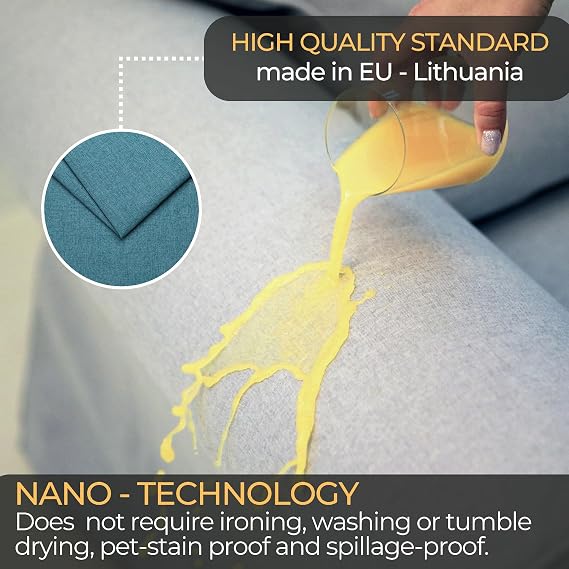 comfortly Cover for Karlstad Footstool, Replacement Slipcover, Heavy Duty 1 pcs Cover, Pets and Stain Proof Durable Nano-Tech Fabric, Easy to Clean & Replace (CSMR Stain Proof - Petrol)