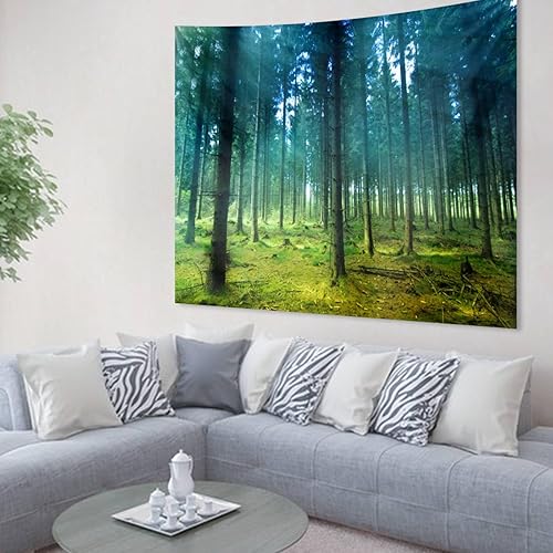 Miniatura 4 de Apdidl Tapiz de montaña forestal de 51 x 60 pulgadas y árboles de bosque brumoso, tapiz de pared de 51 x 60 pulgadas para hombres, dormitorio, sala