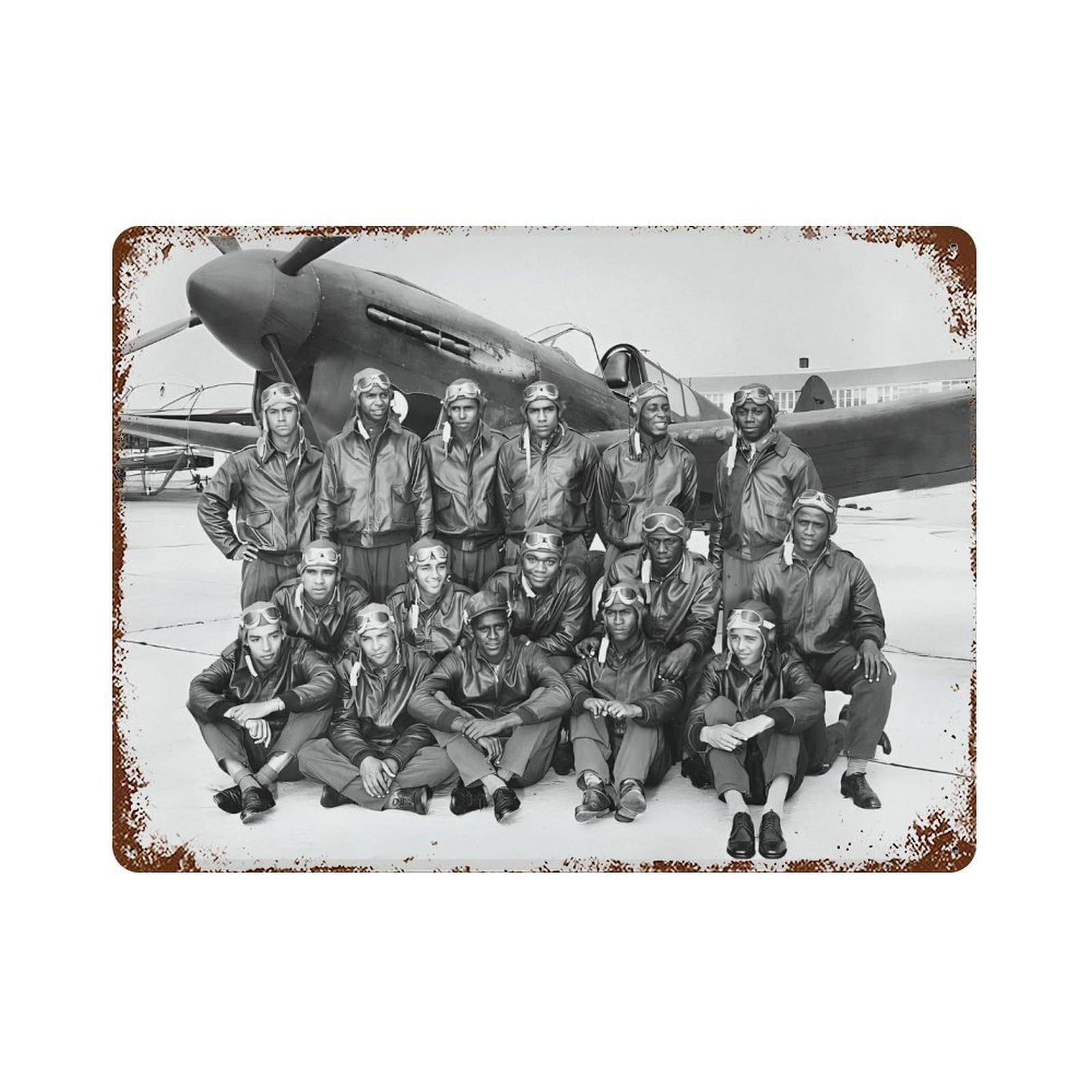 xiaoxiaoshen Tuskegee Airmen African American Black History Month, Vintage Air Force Wall Decor Art Metal Tin Poster Modern Home Decor Art Home Bar Shop Decorations Vintage Sign 30x40cm