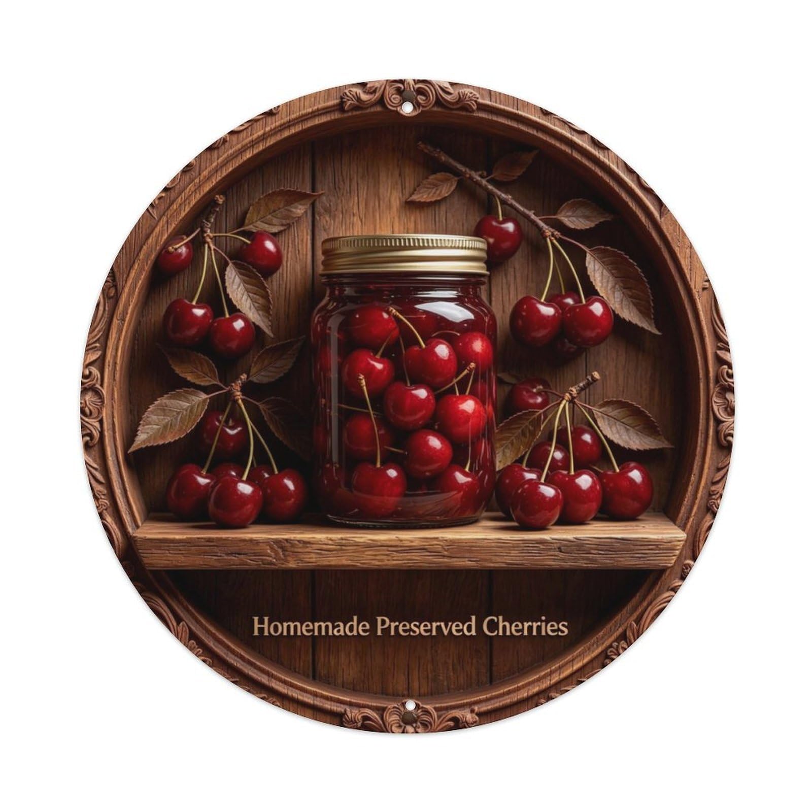 Homemade Preserved Cherries Metal Tin Sign Plaque