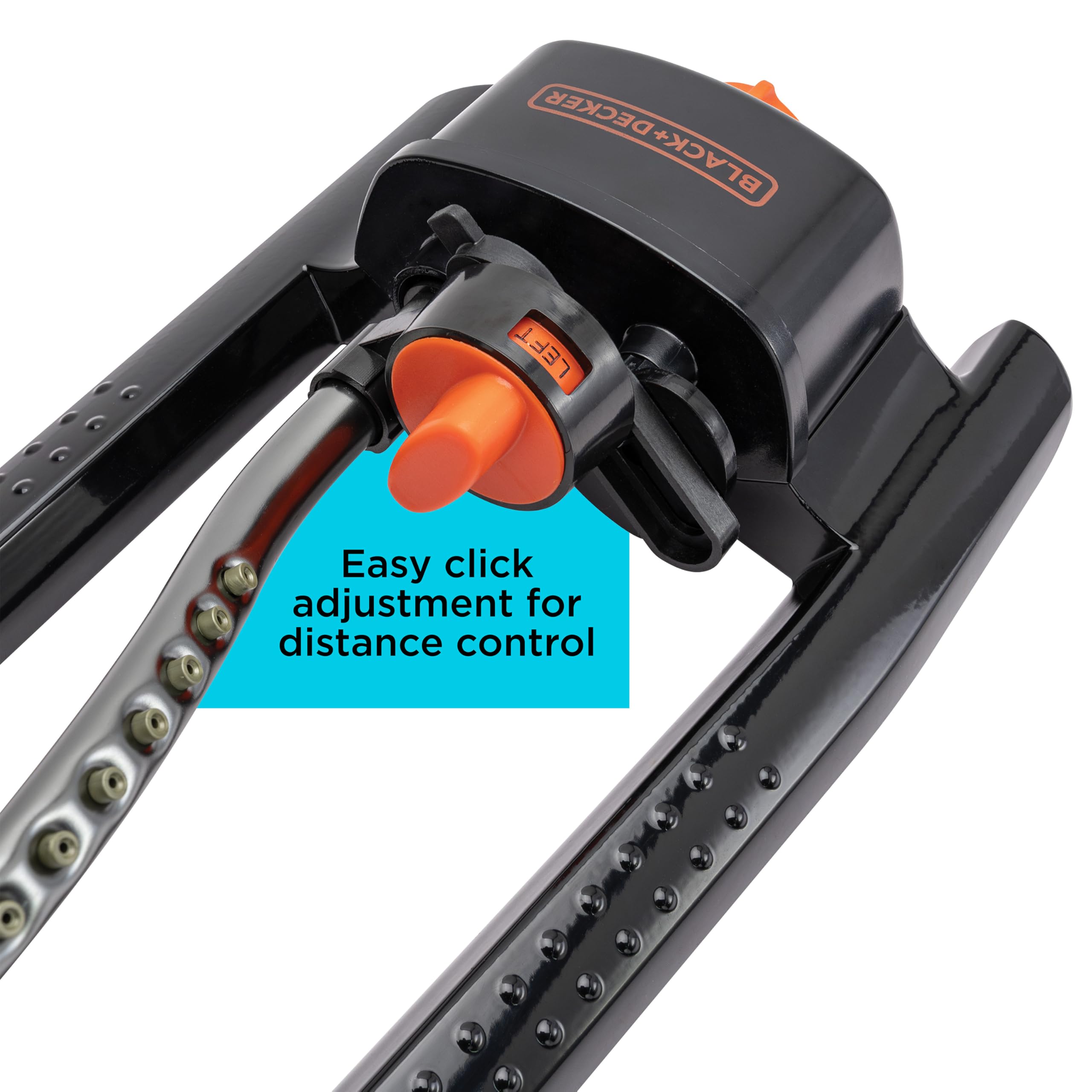 Black + Decker® - Irrigatore oscillante in metallo da 3,600 mq, durevole, regolabile, copertura uniforme BD3435