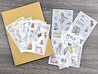 Vista 3 de 12 hojas de lindas calcomanías washi kawaii animales artesanales calcomanías decorativas para álbumes de recortes, planificador diario, collage