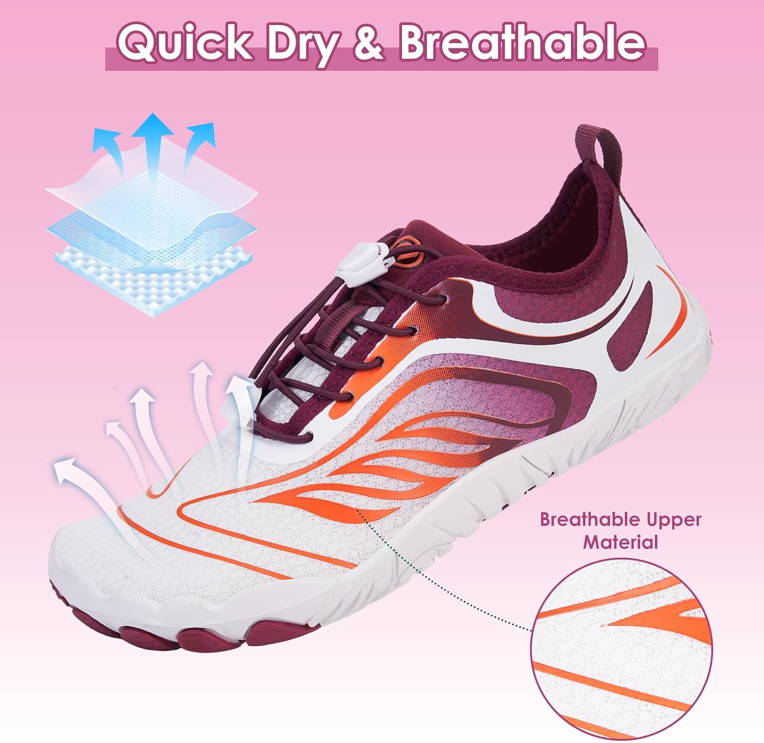 Hike Barefoot Shoes Women Men,Wide Toe Water Shoes 2025 New Breathable Grounded Footwear Non-Slip Fashion Hiking Shoe for Walking Swim Pool Beach Outdoor Water Sports