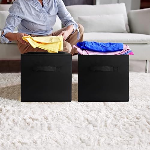 Miniatura 5 de PACHIRA E-Commerce Contenedores de almacenamiento en cubo, organizador de almacenamiento de 11 x 11 pulgadas, contenedores plegables de tela con