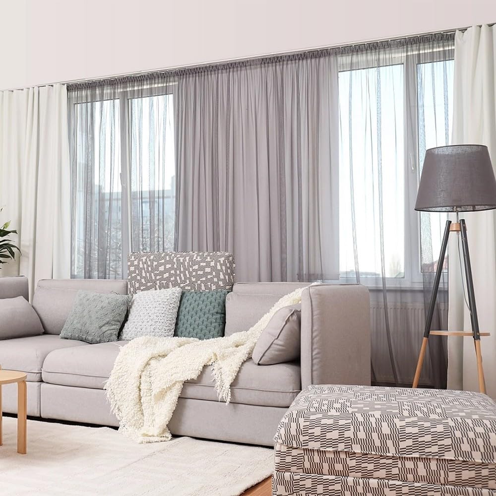 Mon Mobilier Design SIMI Rail de Plafond Tringle en PVC pour Rideaux à Crochets Blanc Monorail Droit 300 cm