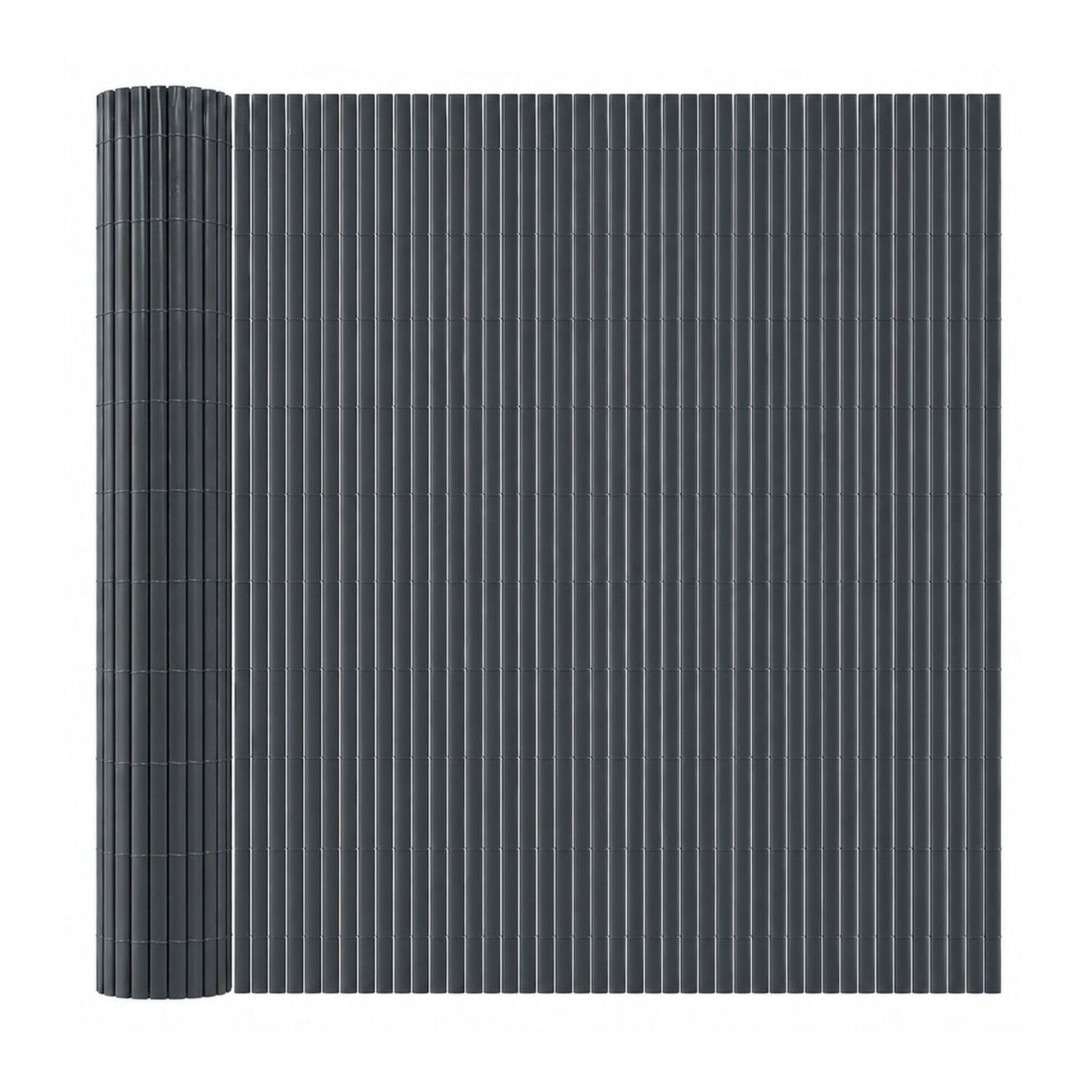 Toilinux.com Lot de 2 canisses Brise-Vue occultantes en PVC Gris - 1,2 M x 6 M (12 M au Total) | Occultation 95%