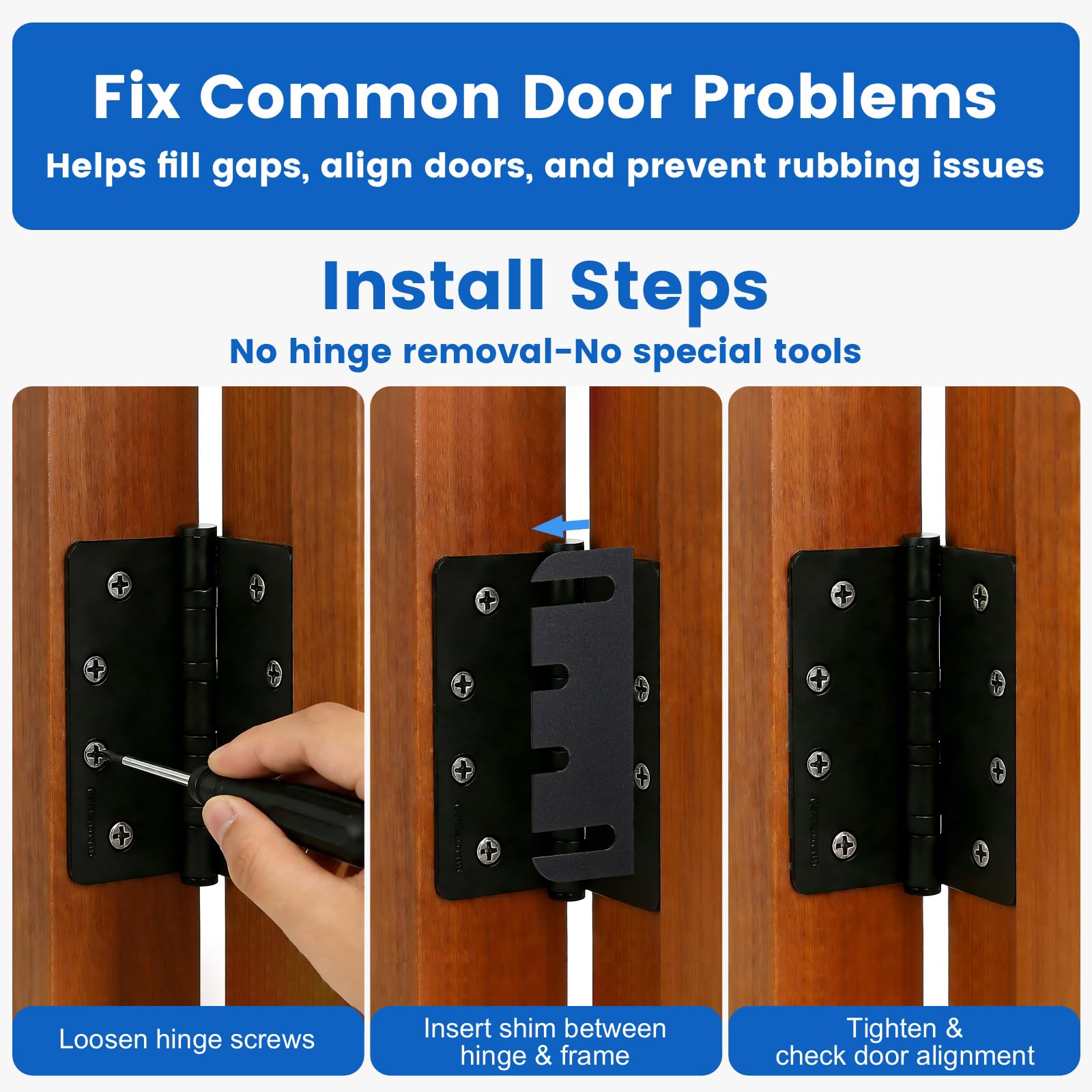Door Hinge Shims - Fix Sagging Doors FREE SHIPPING -6 Door Hinge Shims - Fix Sagging Doors FREE SHIPPING -6