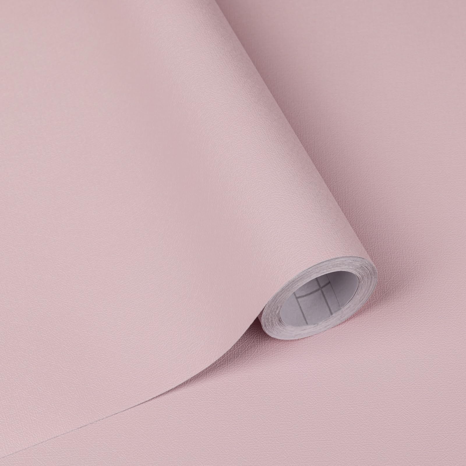 Papel tapiz sólido rosa claro autoadhesivo y removible para encimeras de cocina y muebles de vinilo