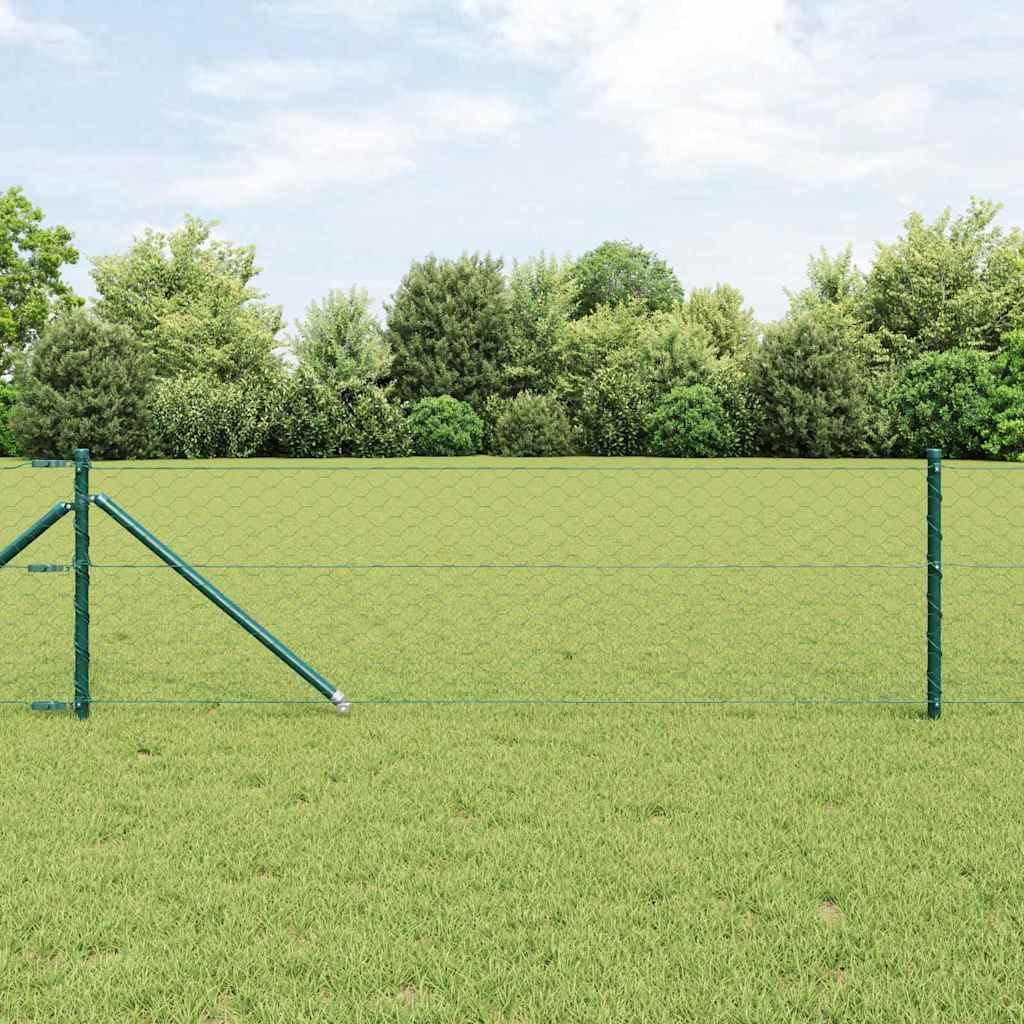 Recinzione da giardino verde, 100 × 0,8 m, in acciaio PVC, 50 mm, a maglie per cani, giardino, terrazza, balcone, stagno