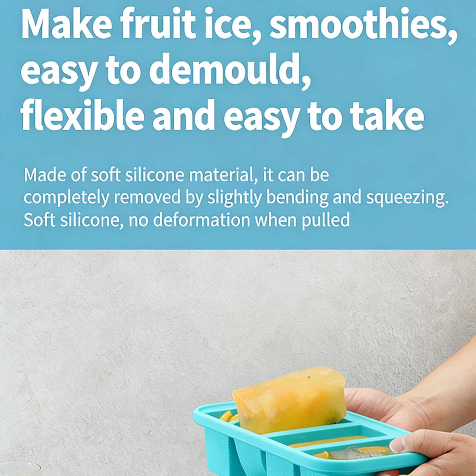 Paquete de 12 moldes flexibles de silicona con forma fría que incluyen cubiertas protectoras y bordes reforzados para una cocina ordenada y conservación organizada, recipientes de silicona resistentes