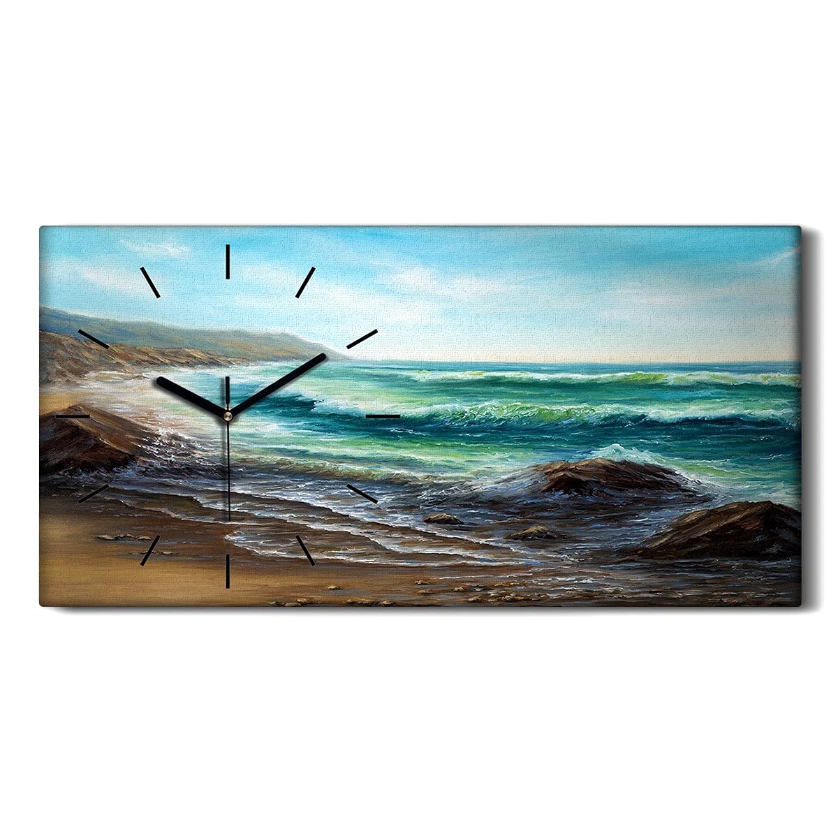 Horloge sur Toile decoration ne pas tic tac salon chambre art moderne mural ocean 60x30