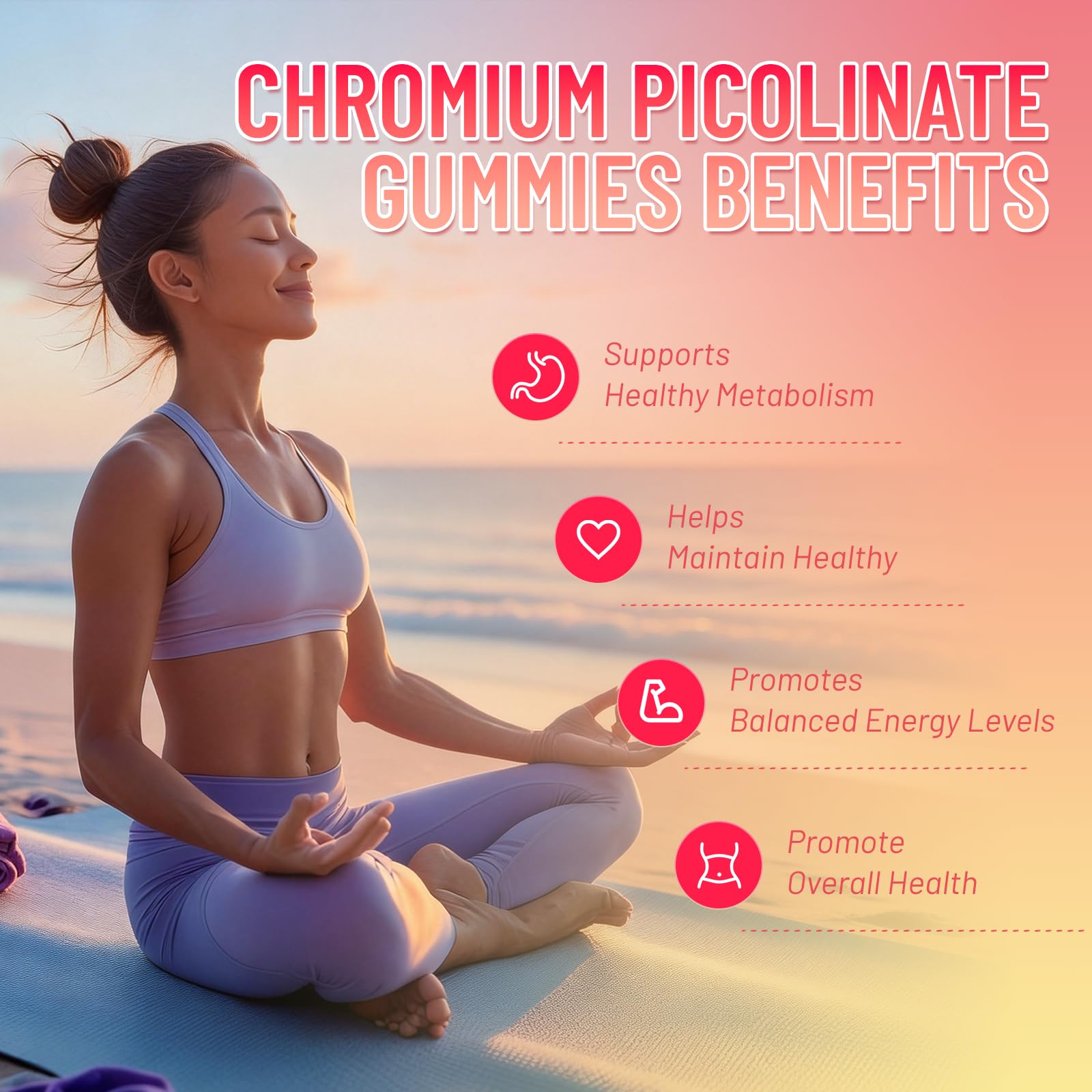 Chromium Picolinate Gummies 1000 mcg, Vegan, Gluten-Free, Peach Flavor, 60 Vegan Gummies — Amazon image 4