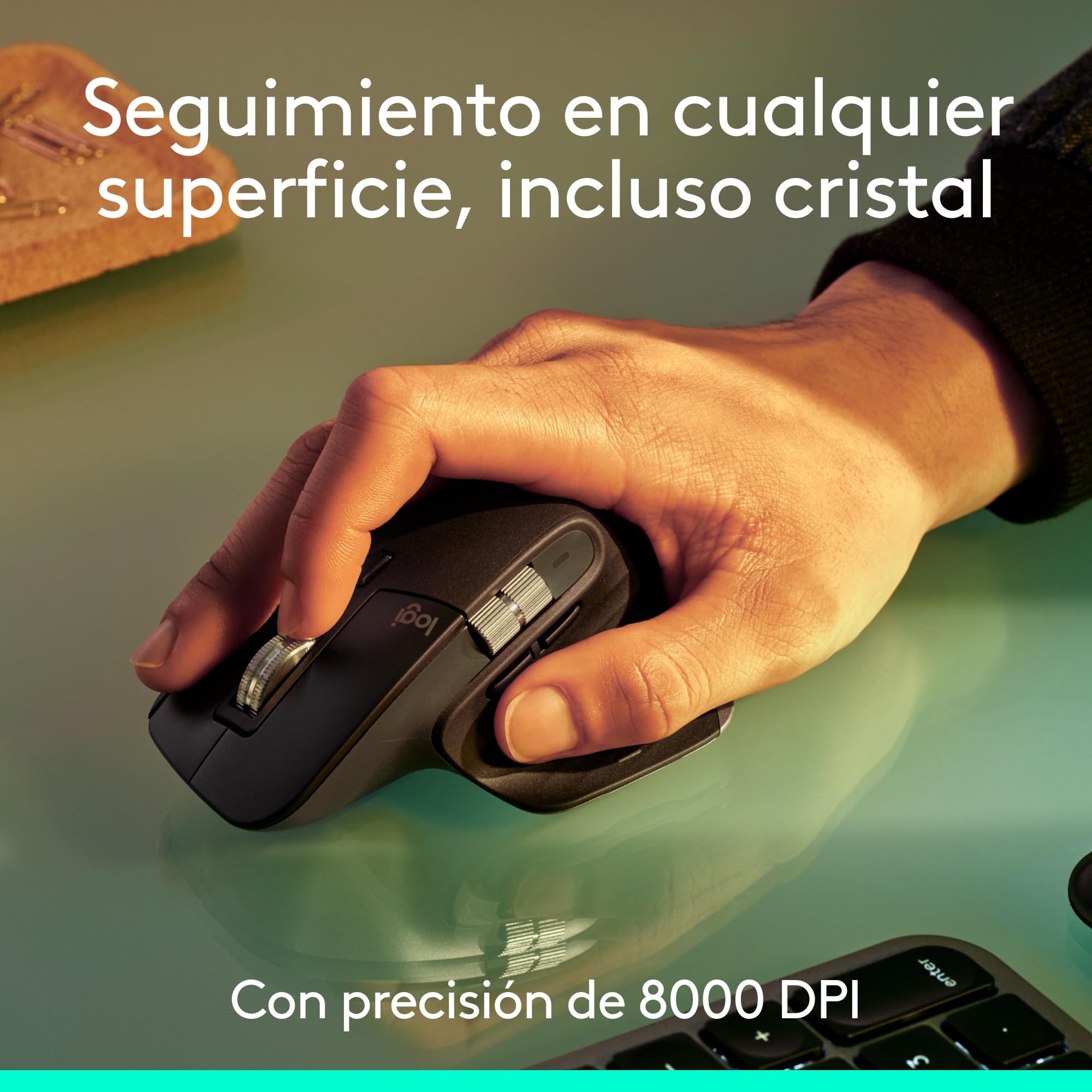 Logitech MX Master 3S, ratón inalámbrico de Alto Rendimiento con Desplazamiento ultrarrápido, Ergo, 8000 dpi, Seguimiento sobre Cristal, clics discretos, Bluetooth, Windows, Linux y Chrome - Grafito