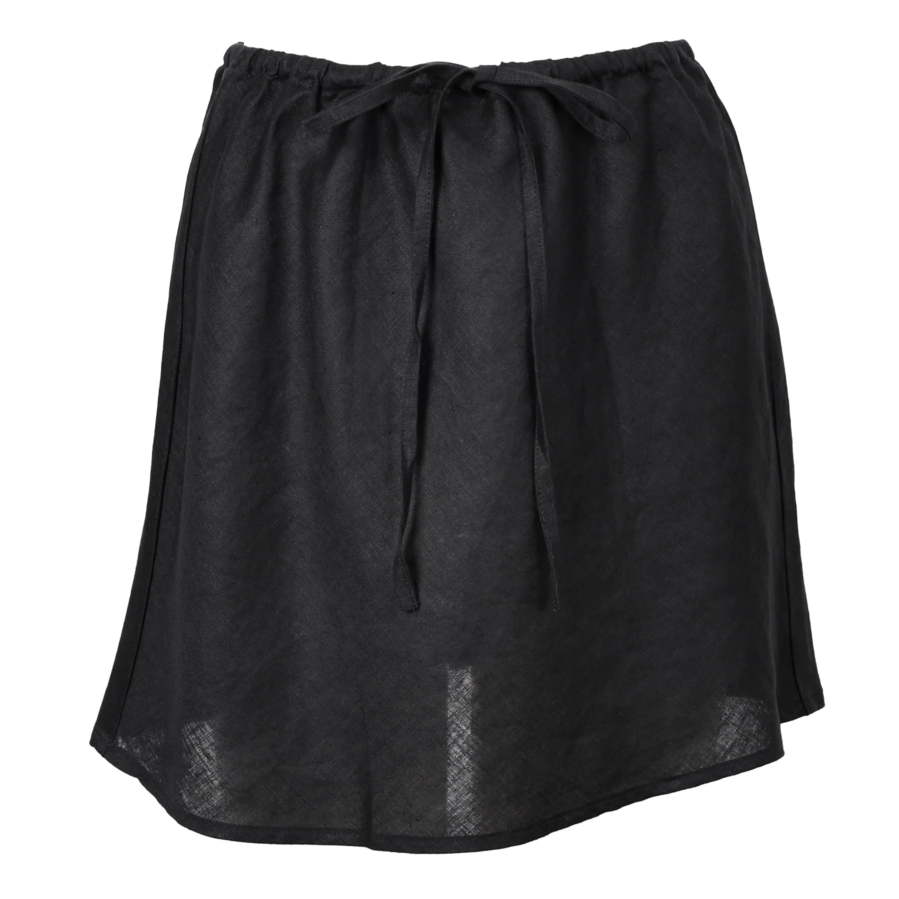 Amazhiyu Rock Damen Leinen Sommer Minirock Kurz Elastische Taille A-Linie