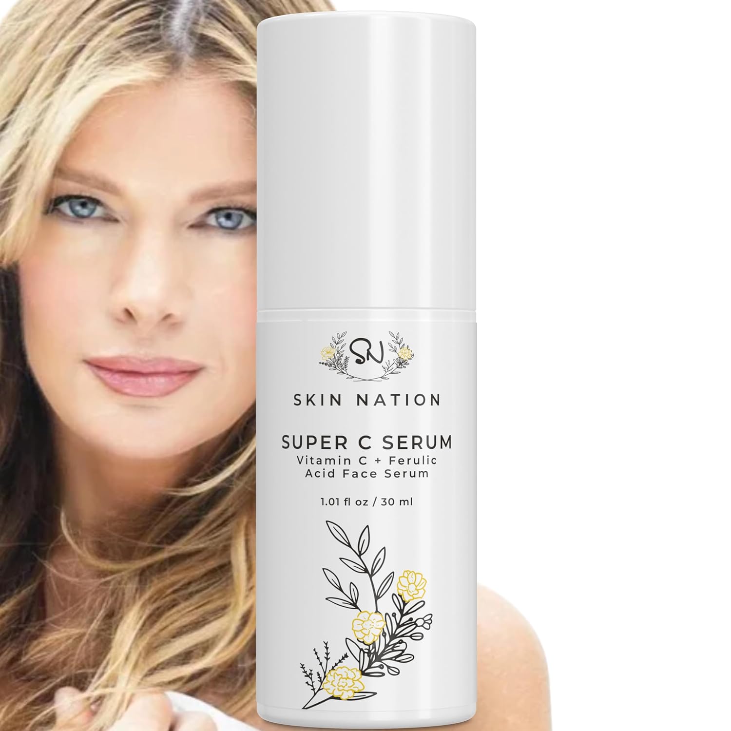 Skin Nation Vitamin C Serum – Penetrates Deeply to Stimulate Collagen Production, Fade Dark Spots, and Hydrate Dry Skin
