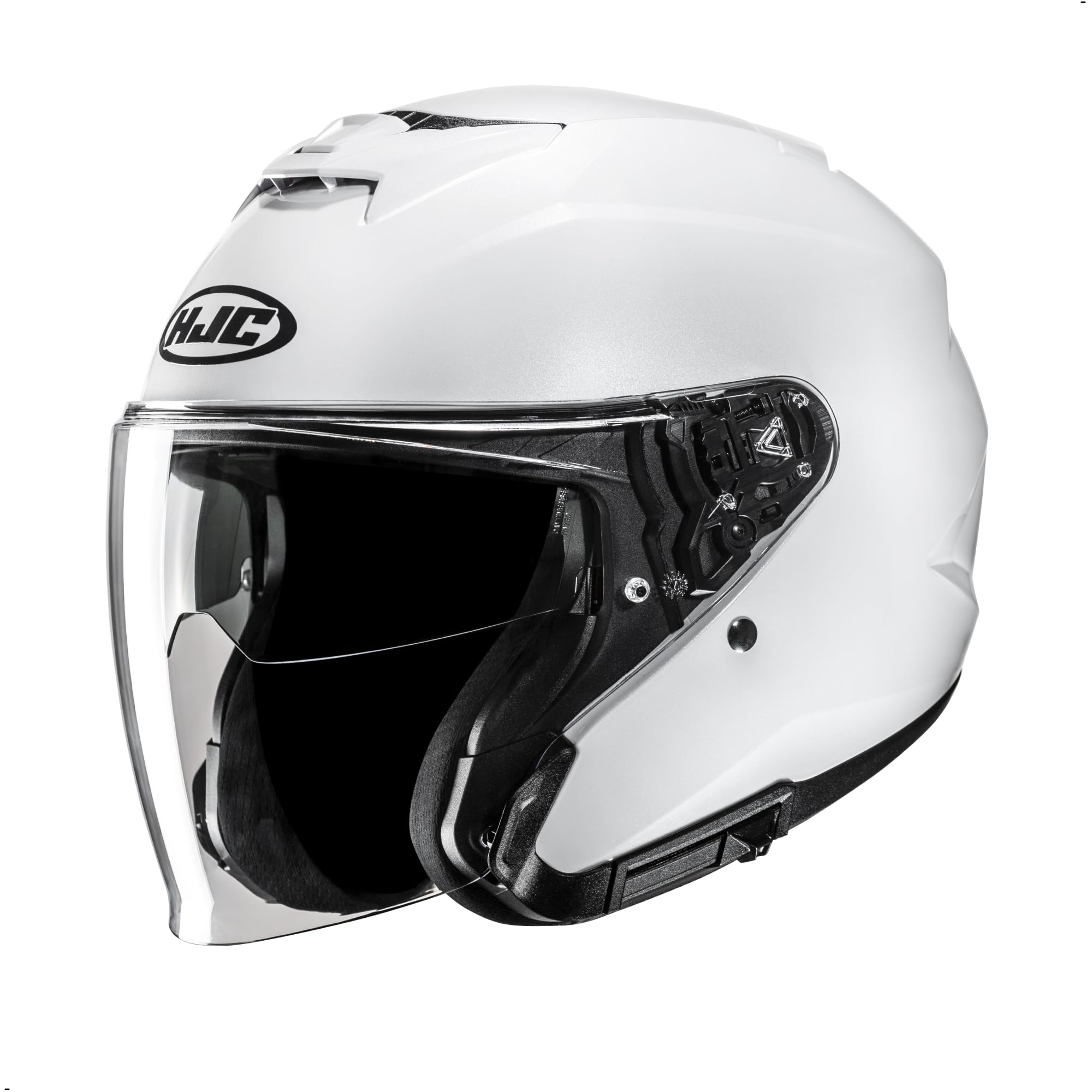 HJC i31 Solid Open Face Motorcycle Helmet, DOT Approved (White, Large)