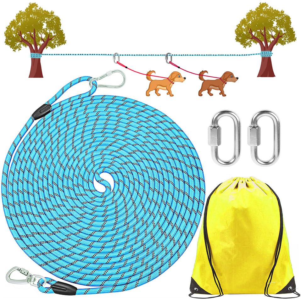 ZENGSUSU Reflective Dog Tie Out Cable Trolley