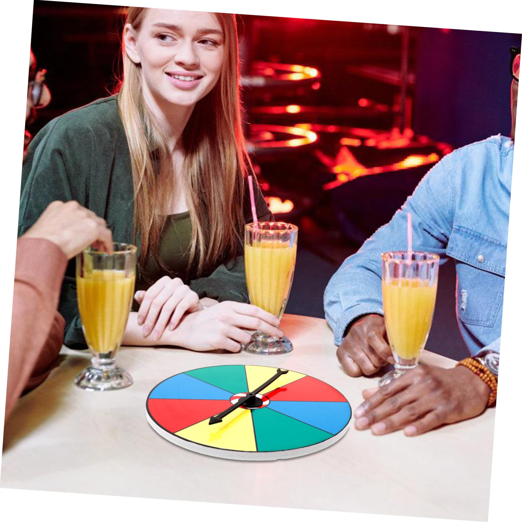 OFFSCH Portable Party Supplies Game Wheel Desktop Prize Turntable Show Party Luck Wheel Raffle Game