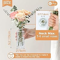 Vista 3 de ComSaf Juego de 6 jarrones de cristal, pequeños jarrones de diamante a granel, mini jarrones de flores para centros de mesa, botella vintage