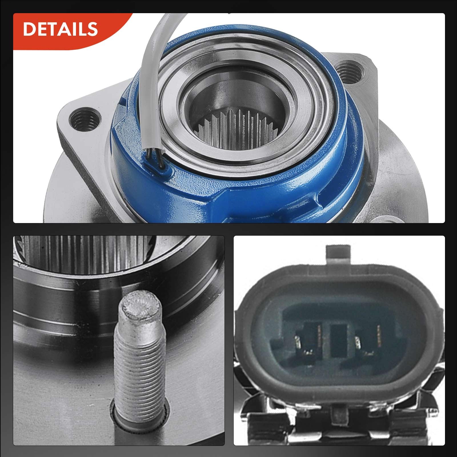 Frankberg Kit de cojinetes de buje de rueda trasera con sensor ABS | trasero, con sensor Sensor de Velocidad de las Ruedas Sensor ABS integrado, 25693148; Compatible con: CTS, STS