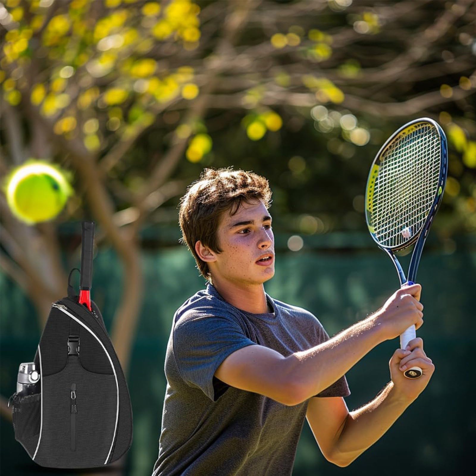 Borsa da tennis per 2 racchette, borsa per racchette da tennis, zaino da tennis, racchetta da badminton, borsa per il trasporto, borsa per tennis, pickleball/badminton/squash