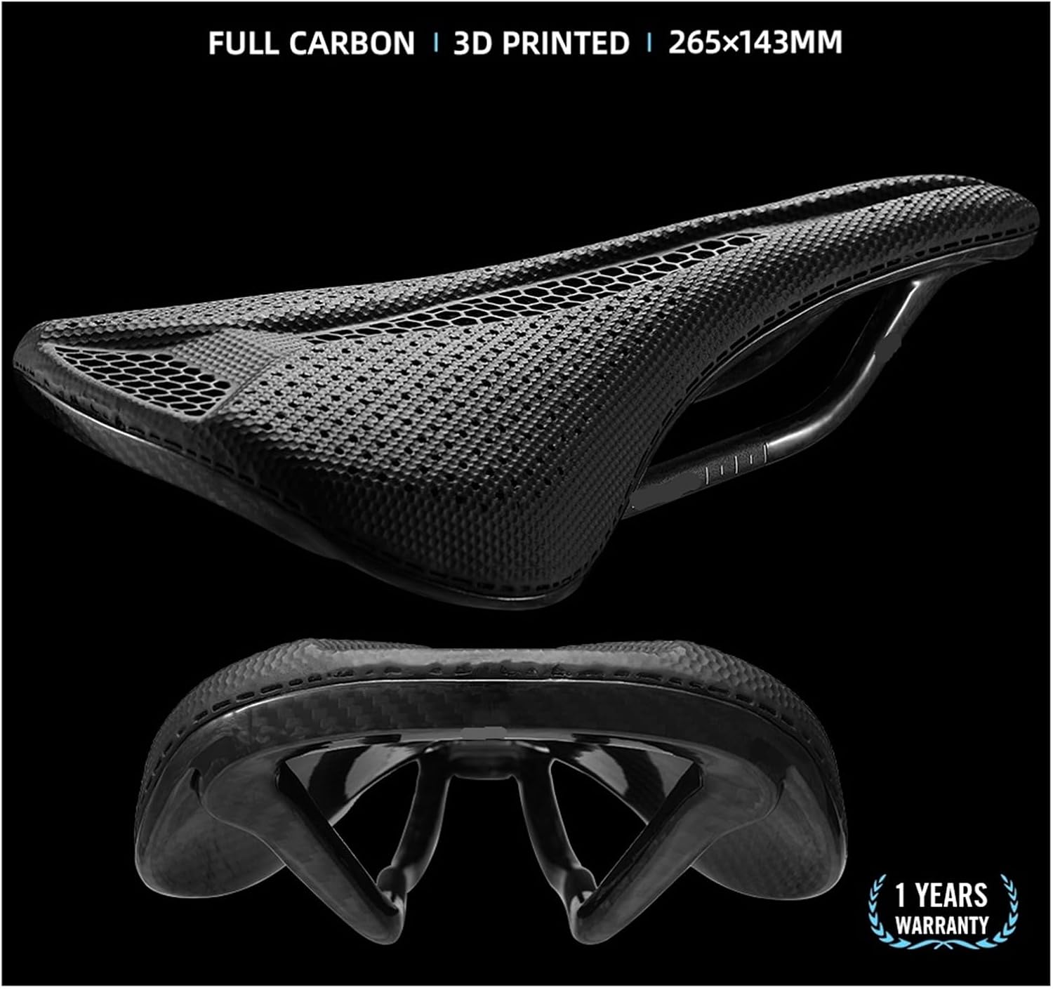 3D Printed Full Carbon Bike Saddle 218g 265142mm MTB Gravel Road Wide Bicycle Seat 79mm Bicycle Parts