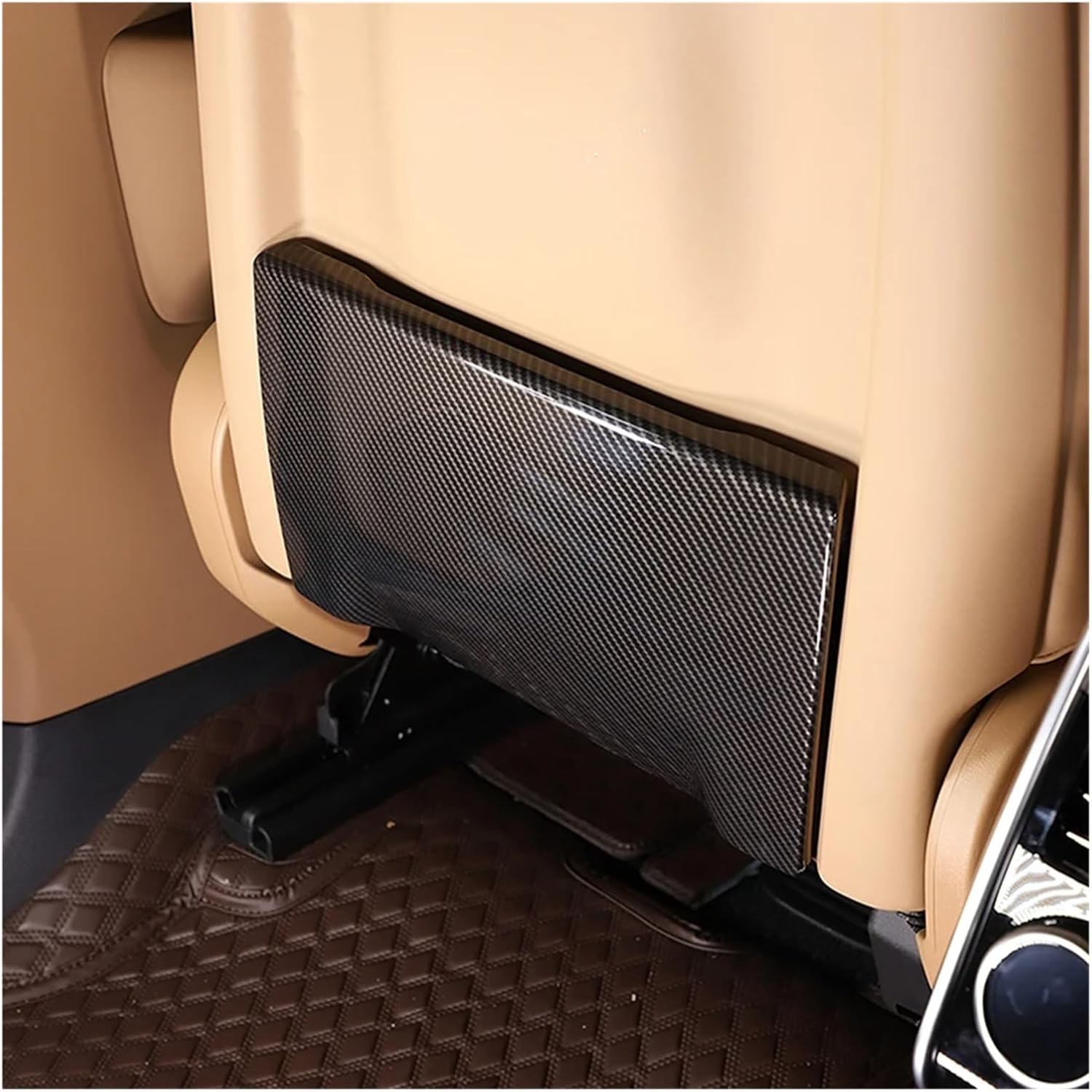 Seat Back Kick Panel Covers Compatible for Land Rover Range Vogue Sport 2023 2024 ABS Carbon Fiber Car Interior Accessories(Oak Wood Grain)