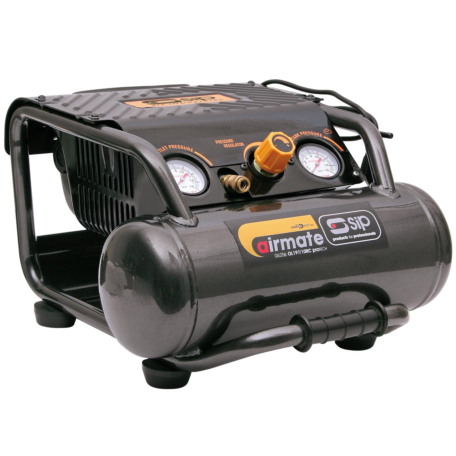 Sip Airmate Ol197/10Rc 10Ltr Oil-Less Direct Drive Compressor 110V In Black