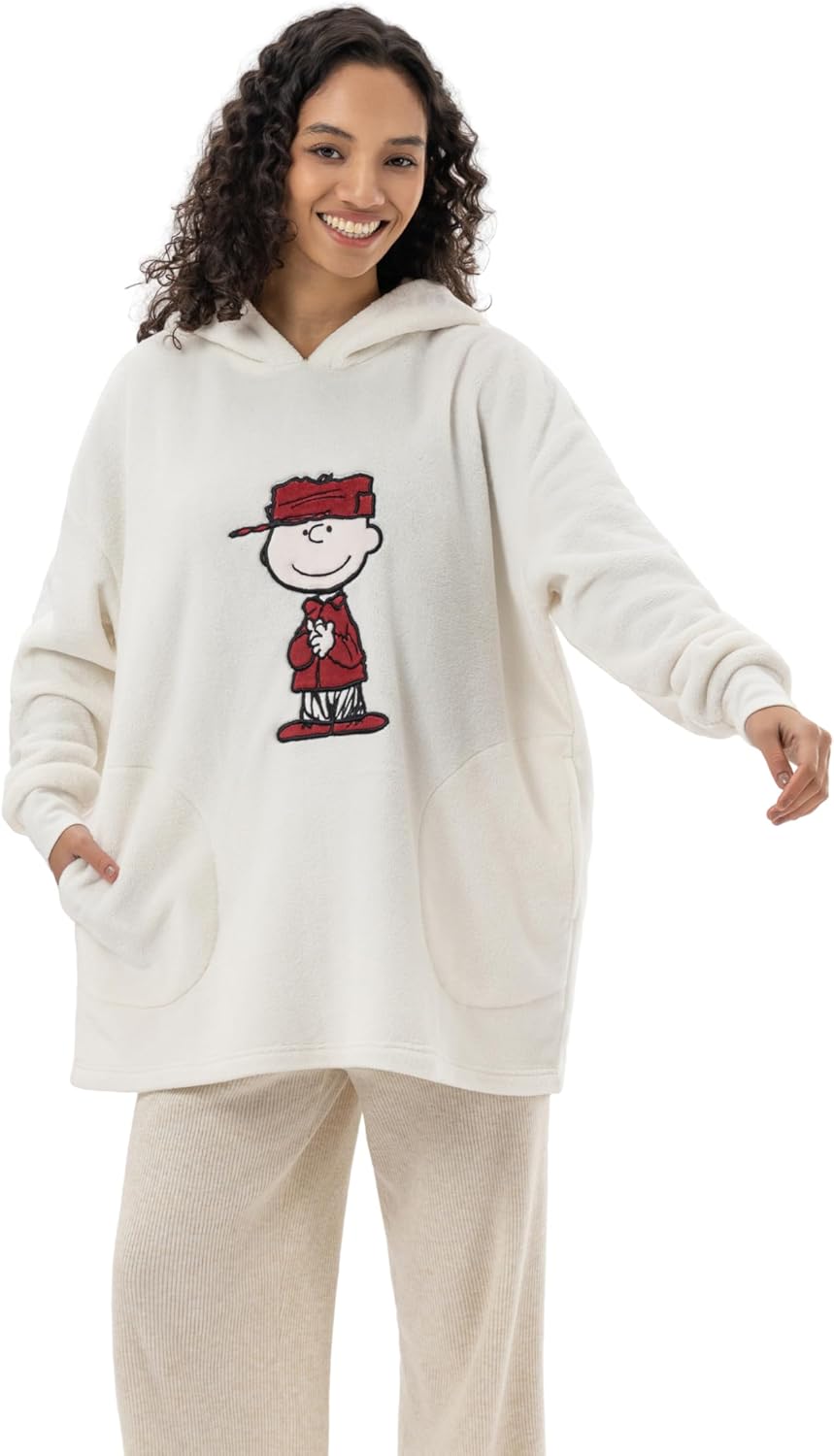 Berkshire Velvetloft Oversized Embroidered Sweatshirt - Ultra Soft Fleece Pullover for Women