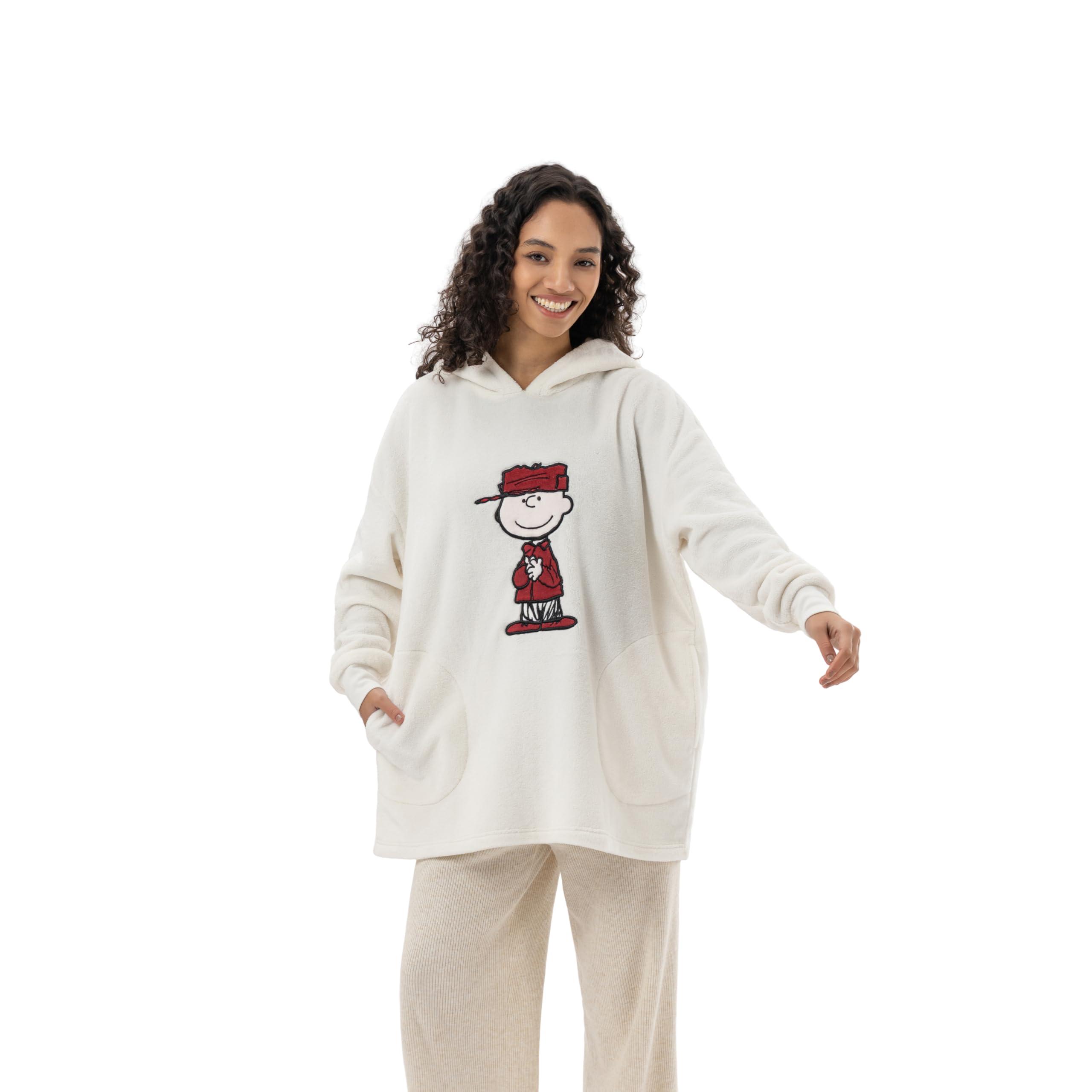 Berkshire Velvetloft Oversized Embroidered Sweatshirt - Ultra Soft Fleece Pullover for Women