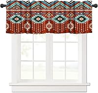 Vista 12 de Aztec Native - Juego de cortinas de cocina, cenefas geométricas tribales del suroeste para ventana de cocina, cortinas cortas con estampado étnico