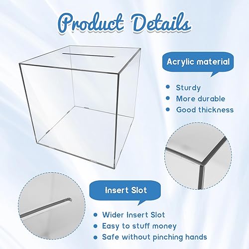 Miniatura 3 de Alcancía transparente para adultos y niños, irrompible, acrílico, para ahorro de dinero, tarro irrompible, no se puede abrir para abrir el banco