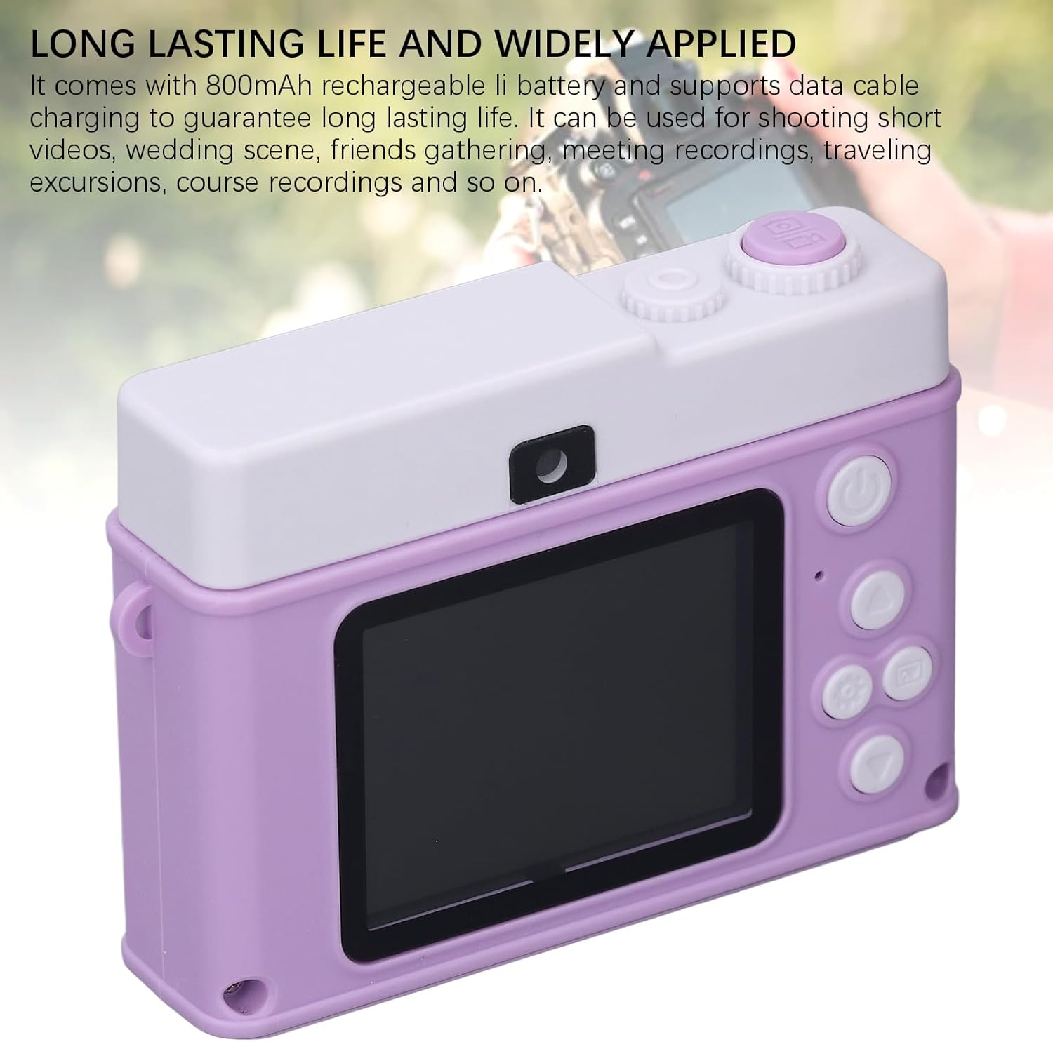 Назад view of the GOWENIC Compact Digital Camera showing the screen and control buttons