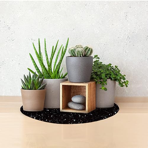 Miniatura 5 de Juego de 4 manteles individuales negros de cuero brillante con purpurina de 15.4 pulgadas para decoración de fiestas, bodas, día de Acción de