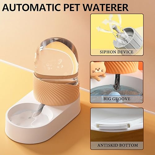 Miniatura 3 de kathson Comederos automáticos para perros, 3.5 L, dispensador de agua y alimentos por gravedad, dispensador de tazón de agua para gatos, dispensador
