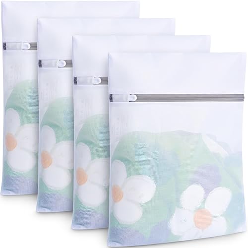 Vista 16 de BAGAIL Bolsas de lavandería de malla para ropa interior y prendas delicadas, juego de 3 piezas (Miel, 1S, 1M, 1L)