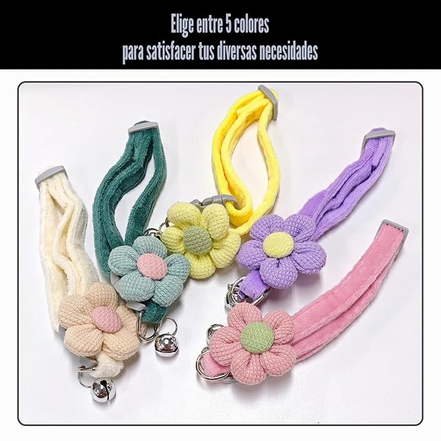 Foto 4 de 6 de 5 Piezas De Cuello De Mascotas Lindo, Collar De Flores Creativo, Collar De Gato, Gato De Mascotas