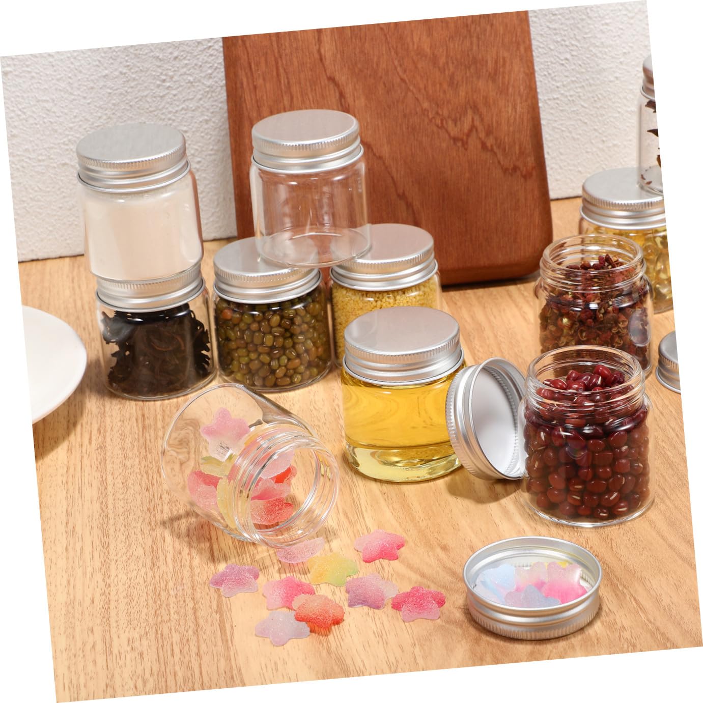 VANZACK Frascos de Vidrio 20 Piezas Pequeños con Tapa Sellada, de 50ml